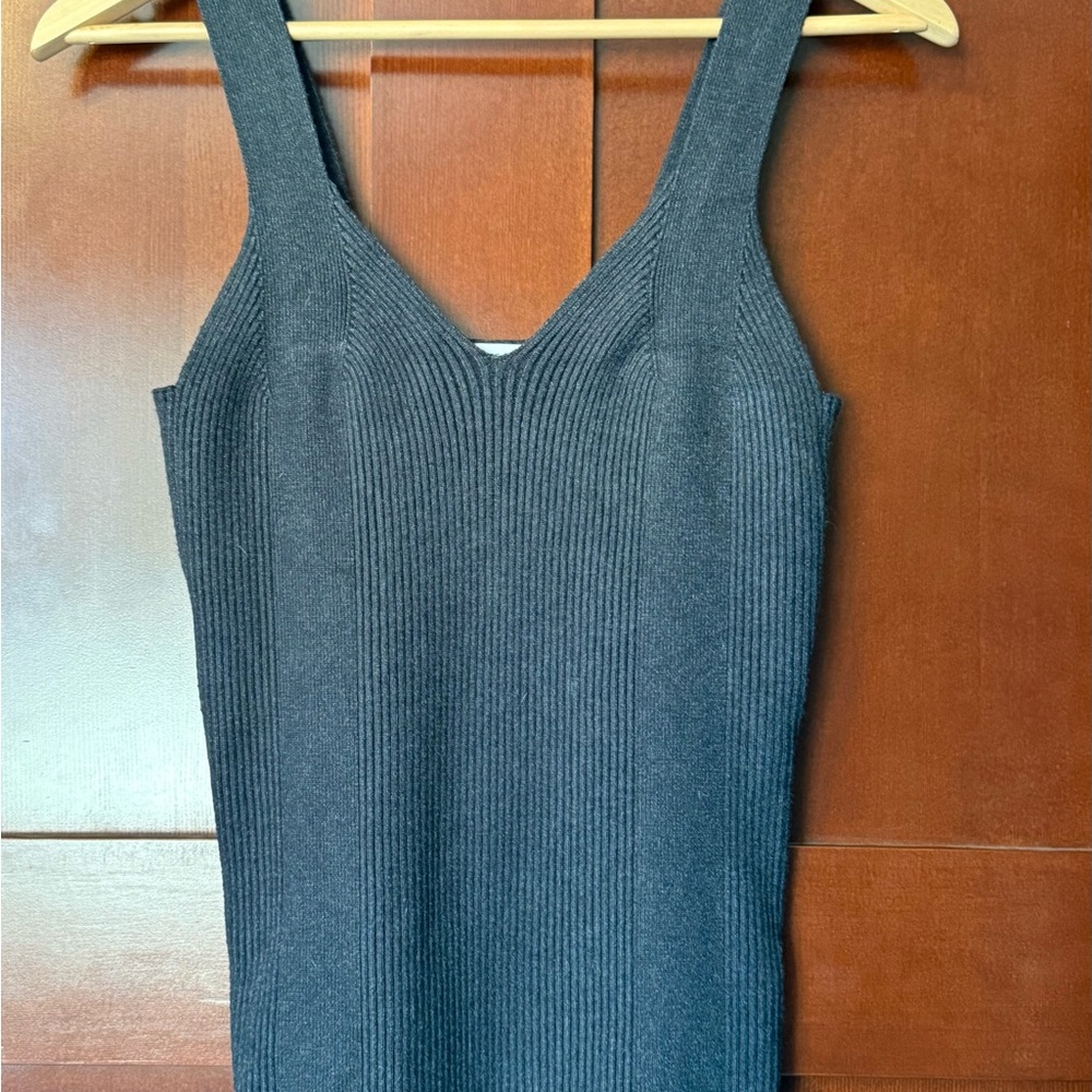 Lascana Charcoal Fine Knitwear Ribbed Tank Top